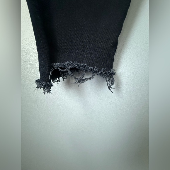 Mother Jeans Women 26 Black Stunner Zip Ankle Step Fray Skinny Denim Raw Hem - Picture 6 of 14